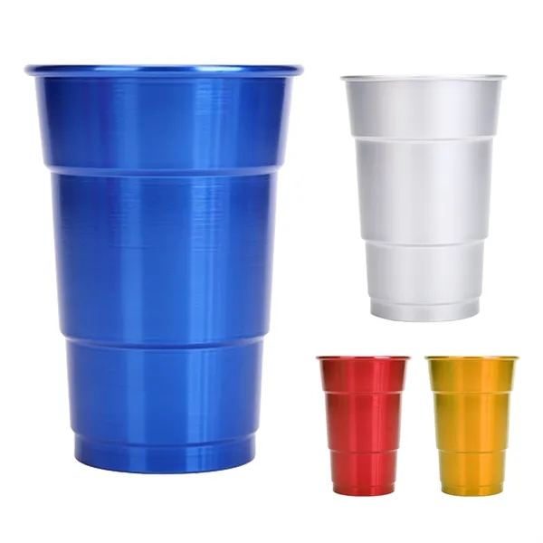 16 oz. Custom Aluminum Stadium Reusable Party Beer Cup - 16 oz. Custom Aluminum Stadium Reusable Party Beer Cup - Image 2 of 3
