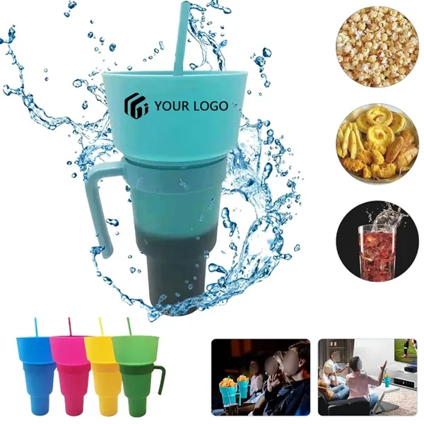 All in One No Spill Bowl Snack and Drink Cup with Straw - All in One No Spill Bowl Snack and Drink Cup with Straw - Image 0 of 4