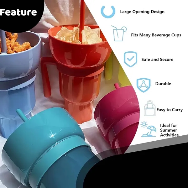 All in One No Spill Bowl Snack and Drink Cup with Straw - All in One No Spill Bowl Snack and Drink Cup with Straw - Image 3 of 4