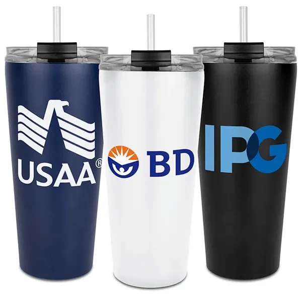 Trumbull Dual Wall No-Spill Vacuum Mug with Straw 27 oz. - Trumbull Dual Wall No-Spill Vacuum Mug with Straw 27 oz. - Image 0 of 6