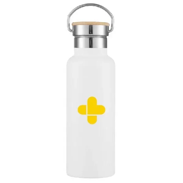 17oz Travel Stainless Steel Vacuum water bottle w/wood lid - 17oz Travel Stainless Steel Vacuum water bottle w/wood lid - Image 5 of 5