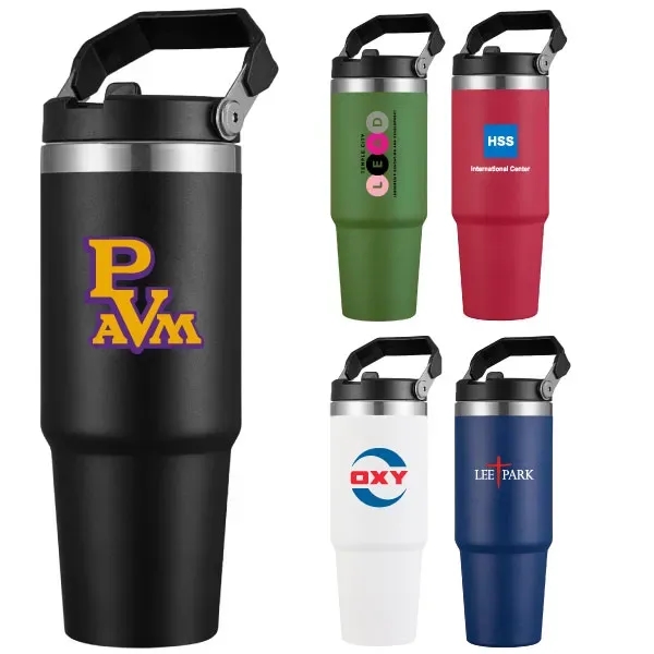 30oz Travel Stainless Steel Vacuum Coffee Mug tumbler handle - 30oz Travel Stainless Steel Vacuum Coffee Mug tumbler handle - Image 0 of 5