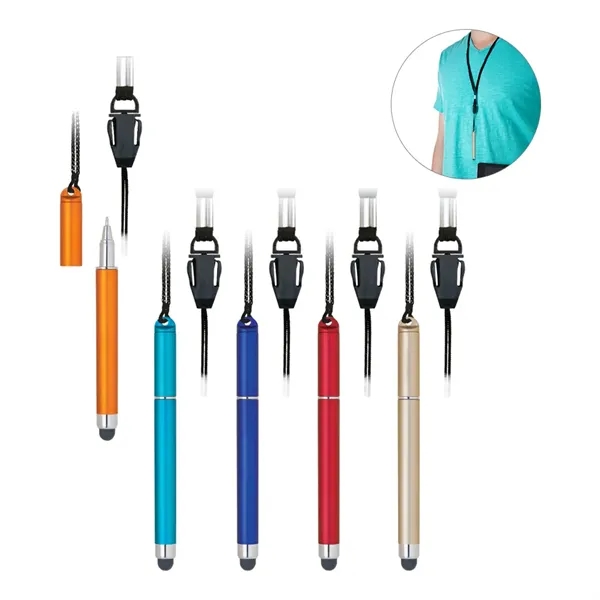 Plastic Stylus Pen with Detachable Lanyard - Plastic Stylus Pen with Detachable Lanyard - Image 7 of 13