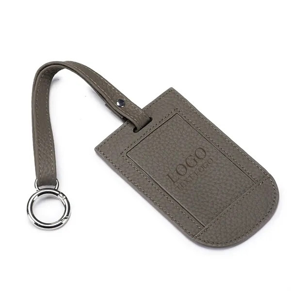 Flap Leather Luggage Tag With Metal Buckle - Flap Leather Luggage Tag With Metal Buckle - Image 4 of 9
