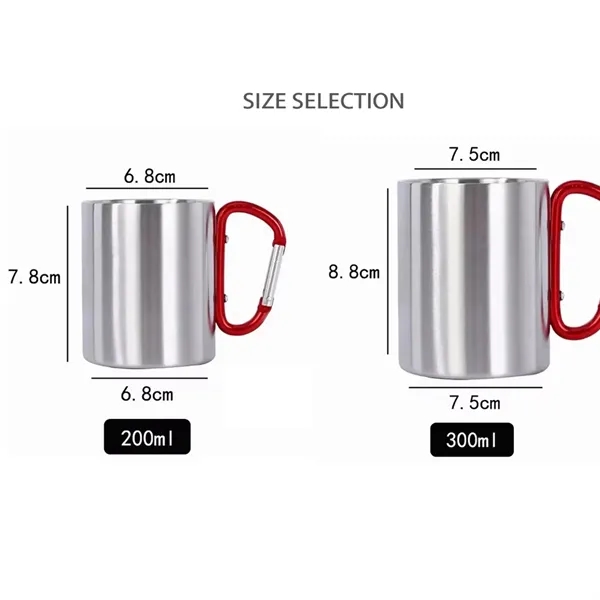 10 oz Portable Camping Stainless Steel Carabiner  Mug - 10 oz Portable Camping Stainless Steel Carabiner  Mug - Image 1 of 3