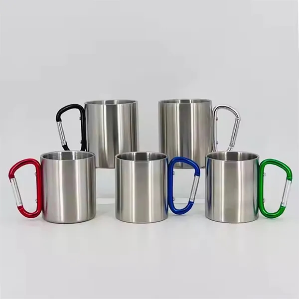 10 oz Portable Camping Stainless Steel Carabiner  Mug - 10 oz Portable Camping Stainless Steel Carabiner  Mug - Image 3 of 3