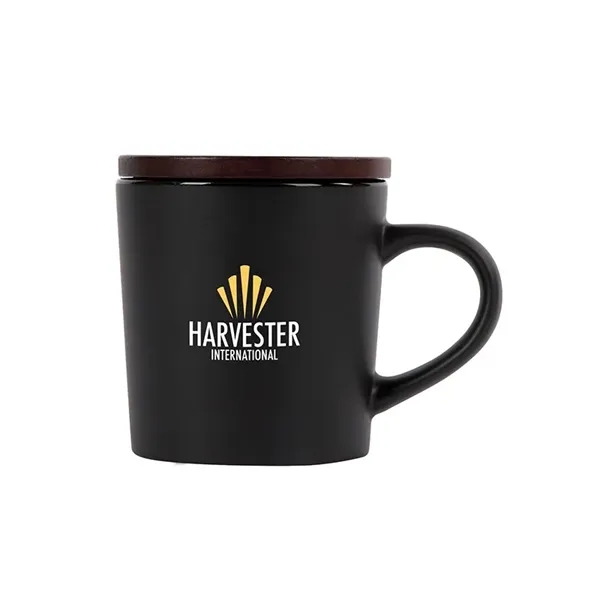 Copenhagen 16 oz. Ceramic Mug w/ Wood Lid - Copenhagen 16 oz. Ceramic Mug w/ Wood Lid - Image 1 of 4