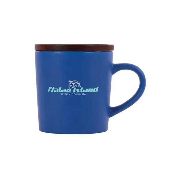 Copenhagen 16 oz. Ceramic Mug w/ Wood Lid - Copenhagen 16 oz. Ceramic Mug w/ Wood Lid - Image 2 of 4