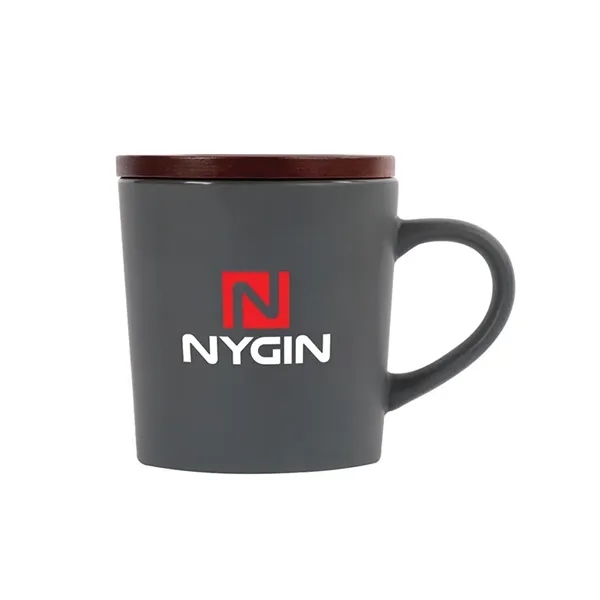 Copenhagen 16 oz. Ceramic Mug w/ Wood Lid - Copenhagen 16 oz. Ceramic Mug w/ Wood Lid - Image 3 of 4