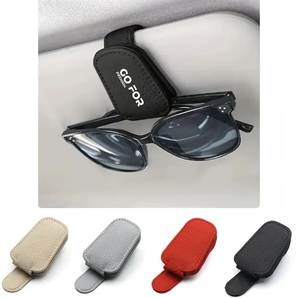 Magnetic Leather Sunglasses Holders for Car Visor - Magnetic Leather Sunglasses Holders for Car Visor - Image 0 of 6
