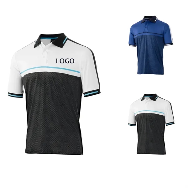 Golf Polo Shirt Geometric Abstract Print Uv Protection - Golf Polo Shirt Geometric Abstract Print Uv Protection - Image 0 of 5