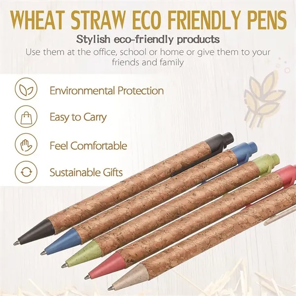 Retractable Wheat Straw Cork Recycled Ballpoint Pen - Retractable Wheat Straw Cork Recycled Ballpoint Pen - Image 4 of 6