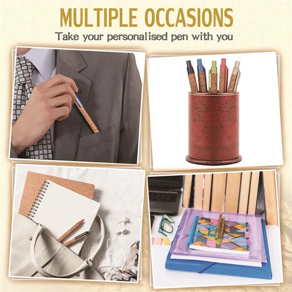 Retractable Wheat Straw Cork Recycled Ballpoint Pen - Retractable Wheat Straw Cork Recycled Ballpoint Pen - Image 5 of 6