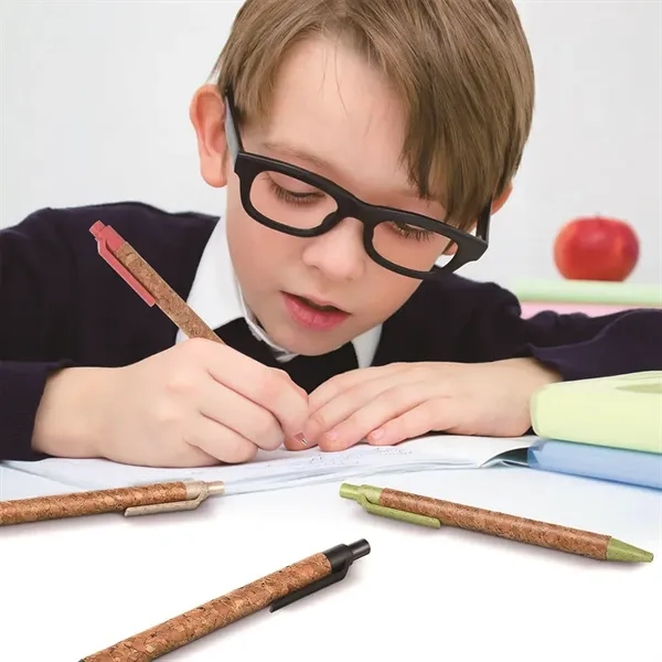 Retractable Wheat Straw Cork Recycled Ballpoint Pen - Retractable Wheat Straw Cork Recycled Ballpoint Pen - Image 6 of 6