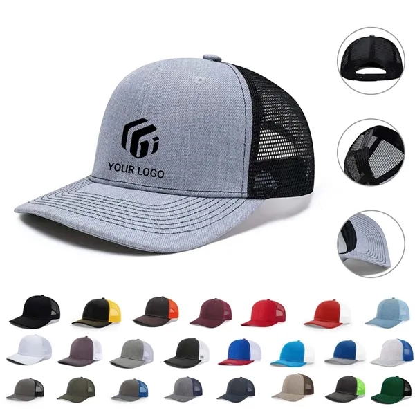 Unisex Breathable Sun-proof Trucker Hat Snapback Mesh Caps - Unisex Breathable Sun-proof Trucker Hat Snapback Mesh Caps - Image 0 of 2