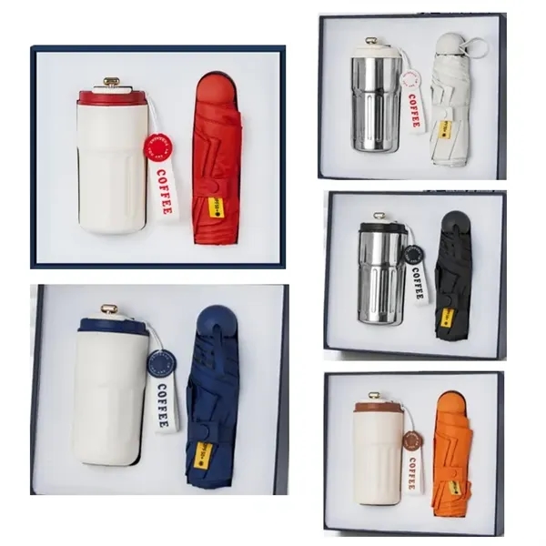 Umbrella Coffee Cup Gift Box Set Stainless Steel Mug - Umbrella Coffee Cup Gift Box Set Stainless Steel Mug - Image 1 of 2