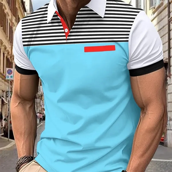 Men Polo Shirts Lapel Short Sleeve - Men Polo Shirts Lapel Short Sleeve - Image 7 of 10