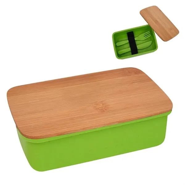 Wheat Lunch Set with Bamboo Lid - Wheat Lunch Set with Bamboo Lid - Image 2 of 6
