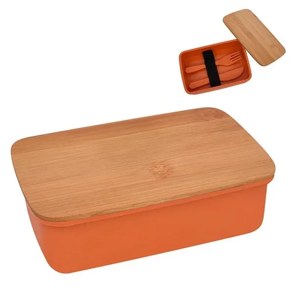 Wheat Lunch Set with Bamboo Lid - Wheat Lunch Set with Bamboo Lid - Image 5 of 6