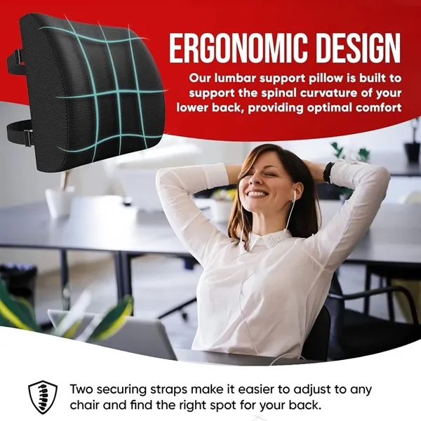 Seat Cushion & Lumbar Support Set for Office Chair, Car - Seat Cushion & Lumbar Support Set for Office Chair, Car - Image 2 of 8