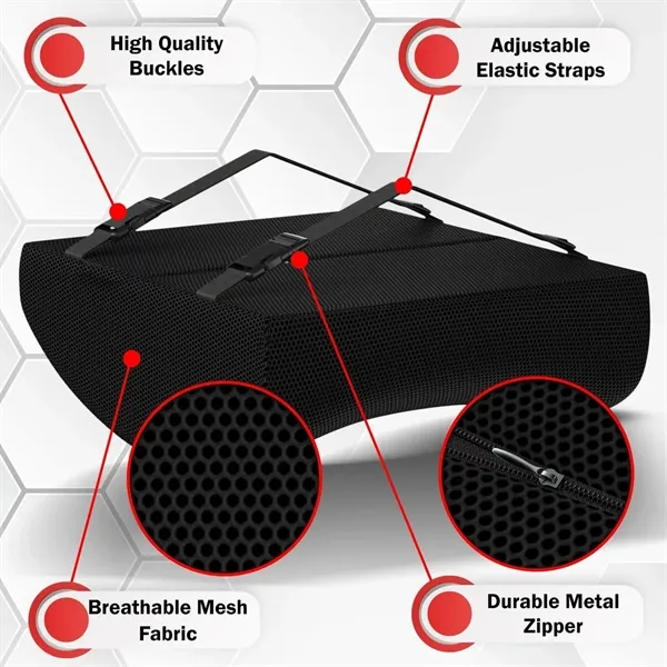 Seat Cushion & Lumbar Support Set for Office Chair, Car - Seat Cushion & Lumbar Support Set for Office Chair, Car - Image 3 of 8