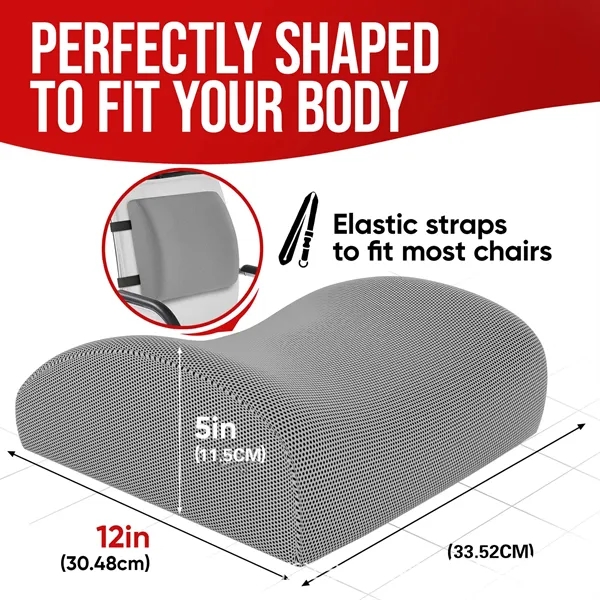 Seat Cushion & Lumbar Support Set for Office Chair, Car - Seat Cushion & Lumbar Support Set for Office Chair, Car - Image 4 of 8
