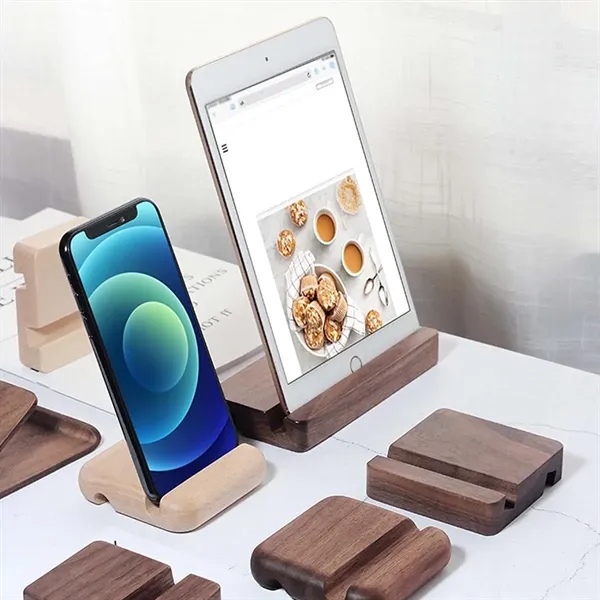 Universal bamboo desktop tablet holder cell phone stand - Universal bamboo desktop tablet holder cell phone stand - Image 2 of 4