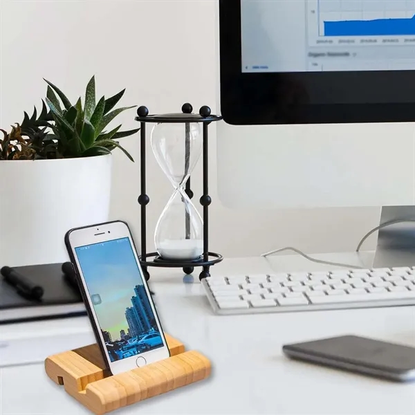 Universal bamboo desktop tablet holder cell phone stand - Universal bamboo desktop tablet holder cell phone stand - Image 3 of 4