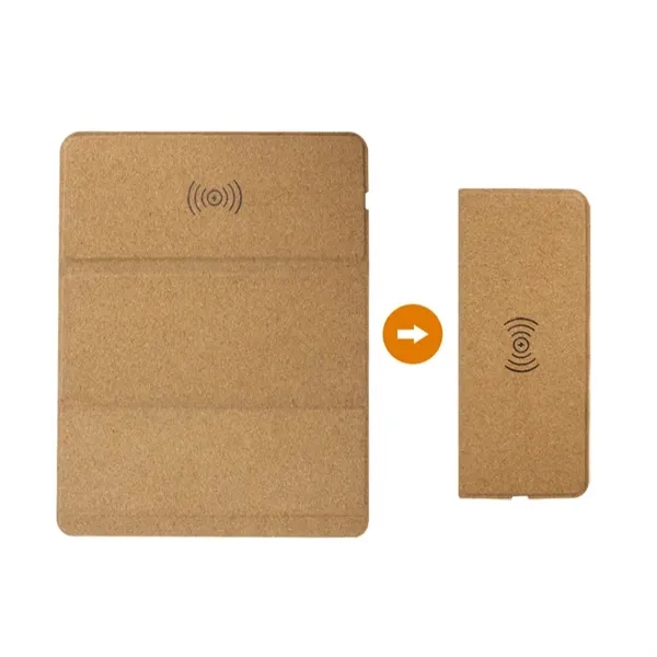 Eco-friendly Cork mouse pad with wireless charger foldable - Eco-friendly Cork mouse pad with wireless charger foldable - Image 4 of 6