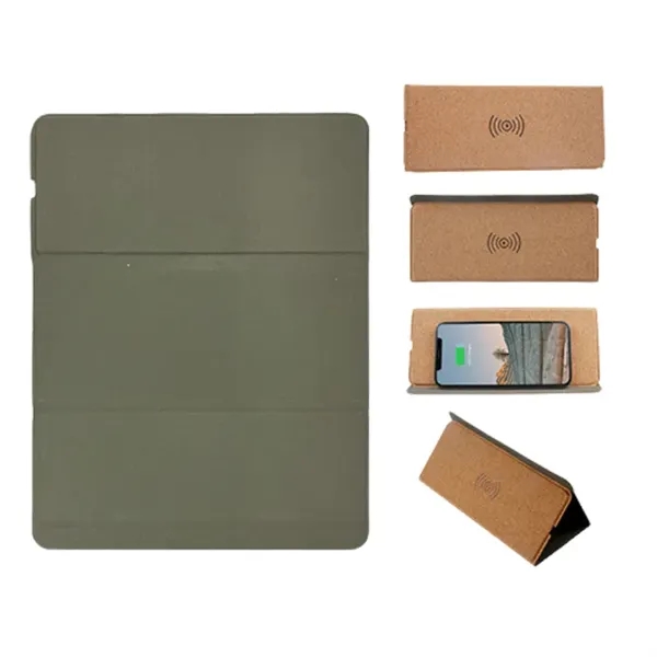Eco-friendly Cork mouse pad with wireless charger foldable - Eco-friendly Cork mouse pad with wireless charger foldable - Image 5 of 6