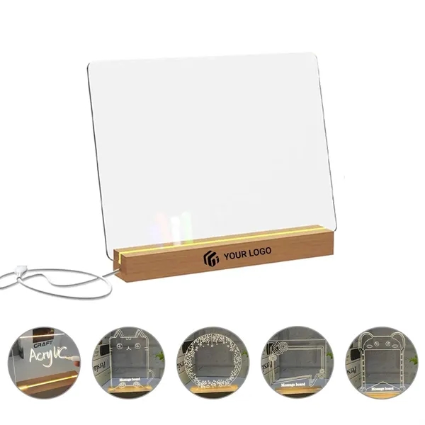 Clear Desktop Note Memo Light Up Acrylic Dry Erase Board - Clear Desktop Note Memo Light Up Acrylic Dry Erase Board - Image 0 of 4