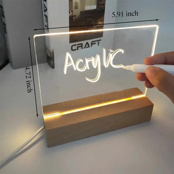 Clear Desktop Note Memo Light Up Acrylic Dry Erase Board - Clear Desktop Note Memo Light Up Acrylic Dry Erase Board - Image 1 of 4