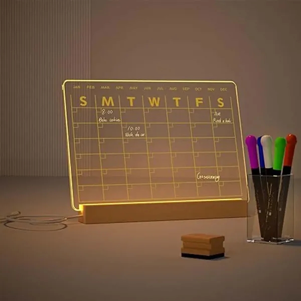 Clear Desktop Note Memo Light Up Acrylic Dry Erase Board - Clear Desktop Note Memo Light Up Acrylic Dry Erase Board - Image 2 of 4