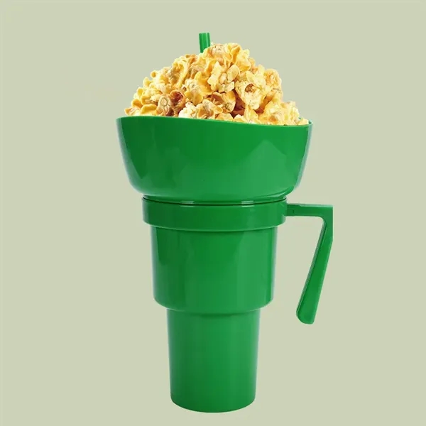 2-in-1 32oz Portable Snack Tumbler Cup w/Bowl on Top & Straw - 2-in-1 32oz Portable Snack Tumbler Cup w/Bowl on Top & Straw - Image 1 of 3