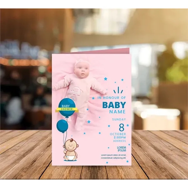 Folded Birth Announcement Cards(8.5" x 5.5") - Folded Birth Announcement Cards(8.5" x 5.5") - Image 0 of 1
