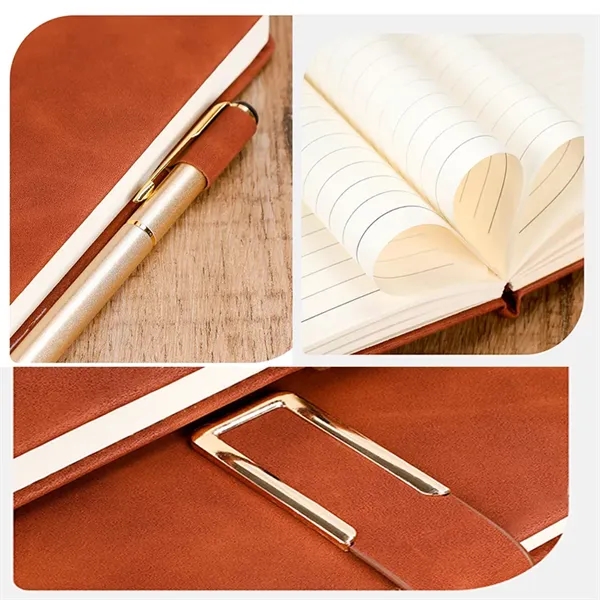 A5 PU Leather Hardcover Thick Lined Journal Ruled Notebook - A5 PU Leather Hardcover Thick Lined Journal Ruled Notebook - Image 2 of 3
