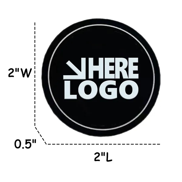 MOQ 100 PVC 2" Round Patch Rubber Label Decal - MOQ 100 PVC 2" Round Patch Rubber Label Decal - Image 1 of 1