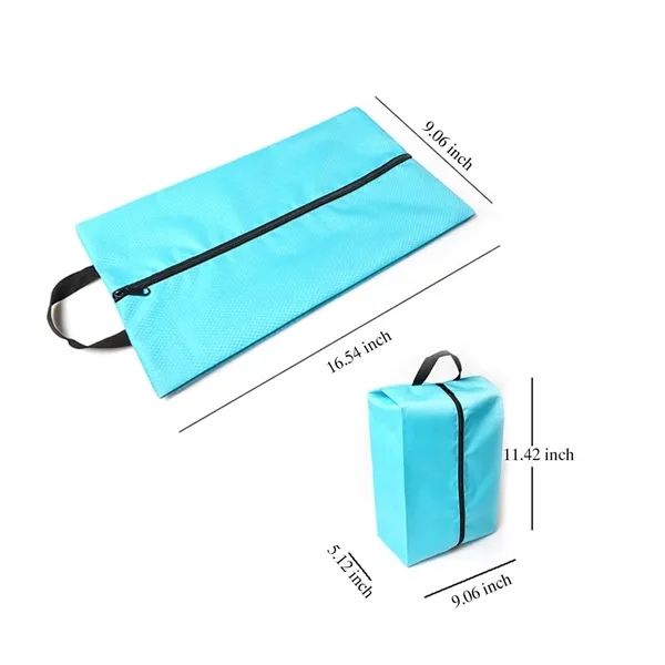 Waterproof Portable Nylon Travel Shoe Bags with Zipper - Waterproof Portable Nylon Travel Shoe Bags with Zipper - Image 1 of 4