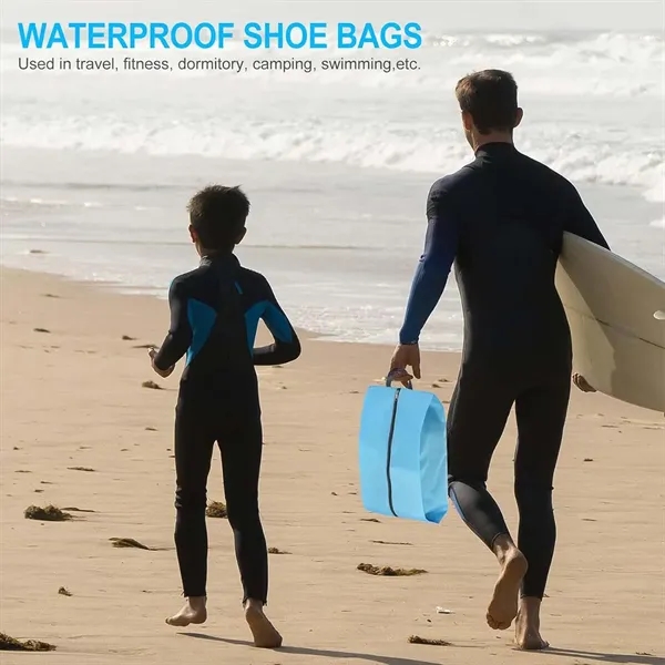 Waterproof Portable Nylon Travel Shoe Bags with Zipper - Waterproof Portable Nylon Travel Shoe Bags with Zipper - Image 2 of 4