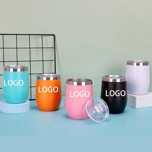 12oz Stainless Steel Matte Finish Eggshell Tumbler w/Lid - 12oz Stainless Steel Matte Finish Eggshell Tumbler w/Lid - Image 0 of 3