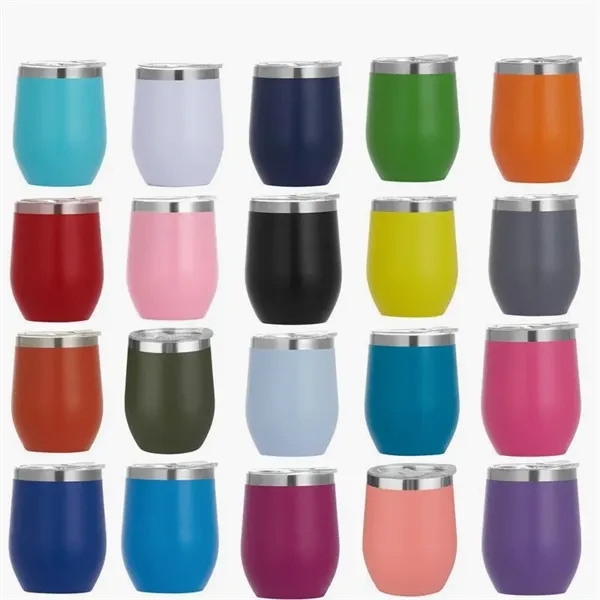12oz Stainless Steel Matte Finish Eggshell Tumbler w/Lid - 12oz Stainless Steel Matte Finish Eggshell Tumbler w/Lid - Image 2 of 3