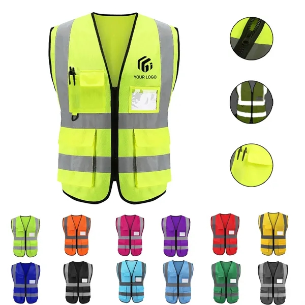 Multi-pocket Breathable Comfortable Reflective Safety Vest - Multi-pocket Breathable Comfortable Reflective Safety Vest - Image 0 of 4