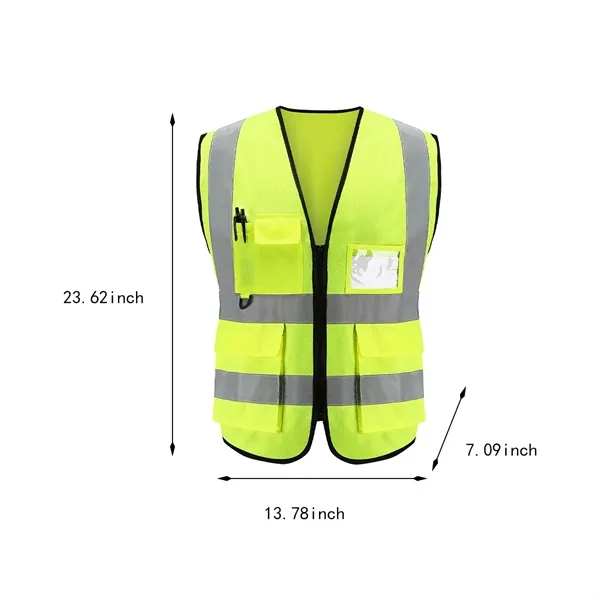 Multi-pocket Breathable Comfortable Reflective Safety Vest - Multi-pocket Breathable Comfortable Reflective Safety Vest - Image 1 of 4
