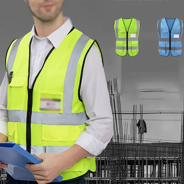 Multi-pocket Breathable Comfortable Reflective Safety Vest - Multi-pocket Breathable Comfortable Reflective Safety Vest - Image 2 of 4