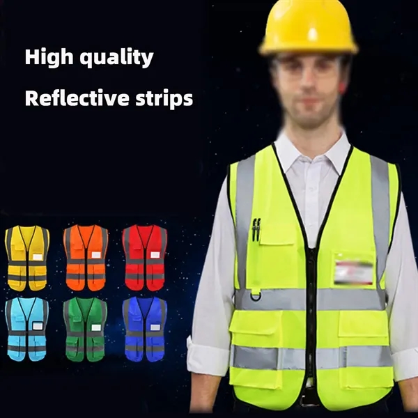 Multi-pocket Breathable Comfortable Reflective Safety Vest - Multi-pocket Breathable Comfortable Reflective Safety Vest - Image 4 of 4