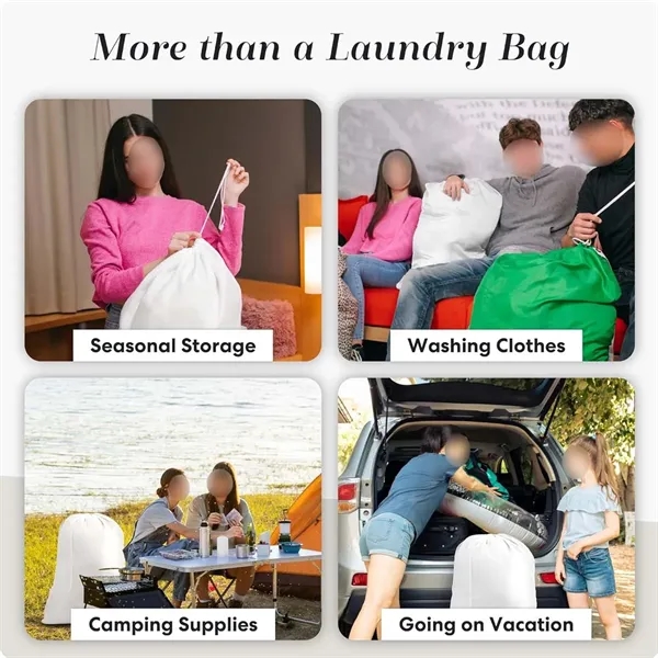 Portable Waterproof Home Dorm Laundry Bags with Drawstring - Portable Waterproof Home Dorm Laundry Bags with Drawstring - Image 4 of 4