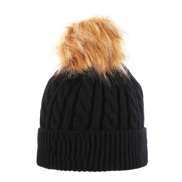 Custom Cable Knitted Pom-Pom Beanie
