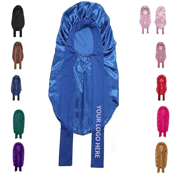 Elastic Satin Bonnet With Tie Band