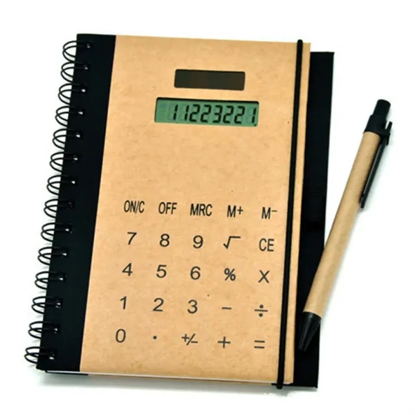 MOQ 25 Solar Calculator Notebook with Pen - MOQ 25 Solar Calculator Notebook with Pen - Image 2 of 2