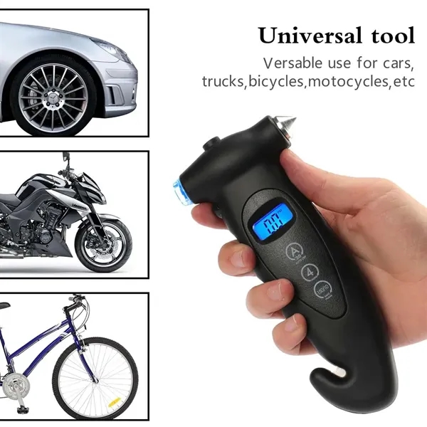 All-in-1 Car Tire Air Pressure Gauge with Emergency Tools - All-in-1 Car Tire Air Pressure Gauge with Emergency Tools - Image 3 of 4